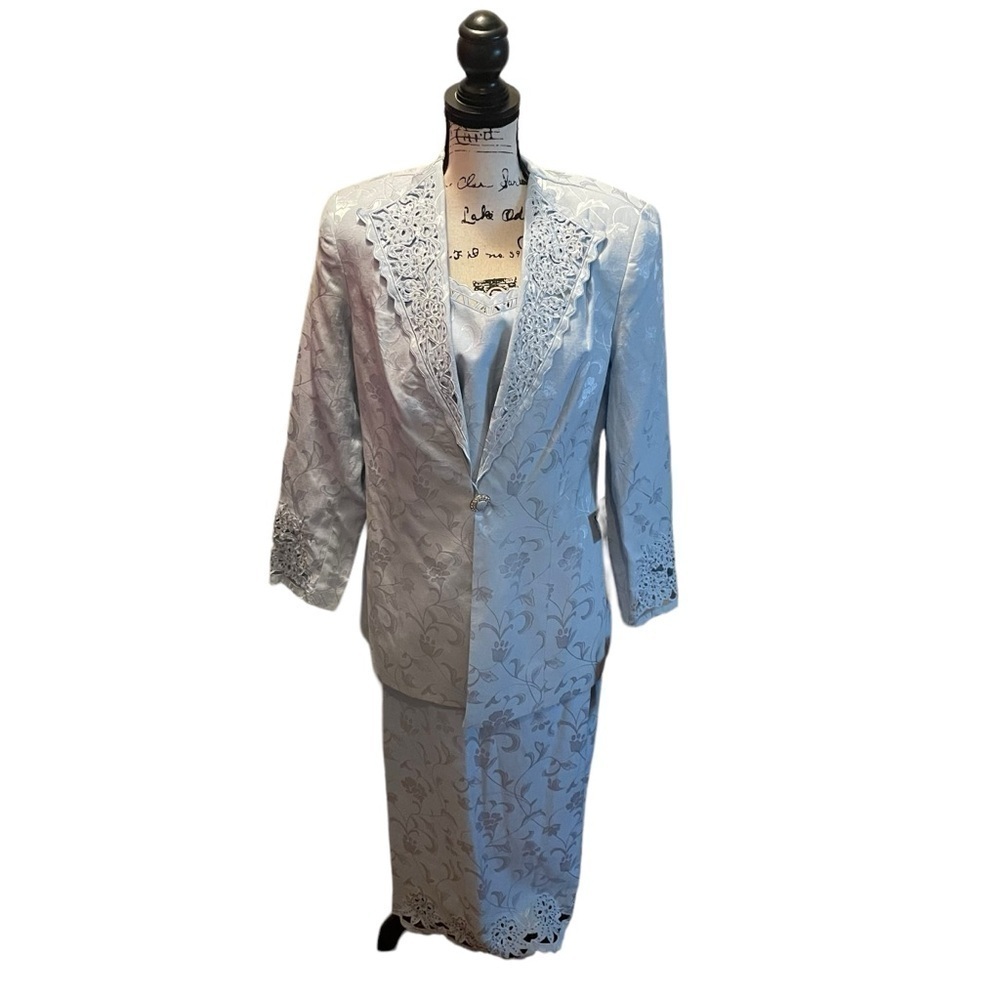 Suits of God in Church 2pc Suit Blazer Jacket Skirt Blue Size 12 Formal NWT